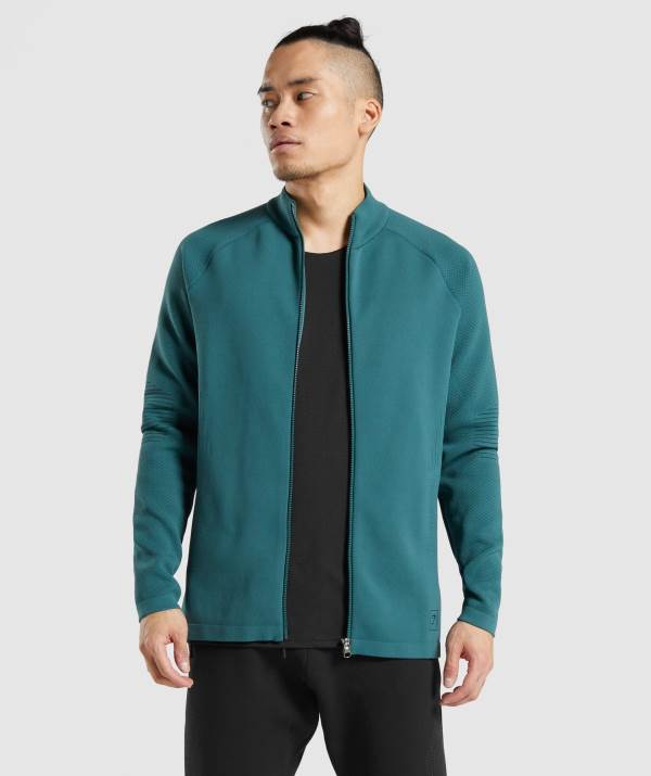 Panske Bundy Gymshark Retake Full Zip Track Tmavo Čierne Zelene | JB9572043